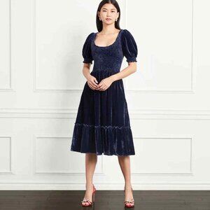 Hill House Home Louisa Nap Dress — Navy Velvet (XXL)
